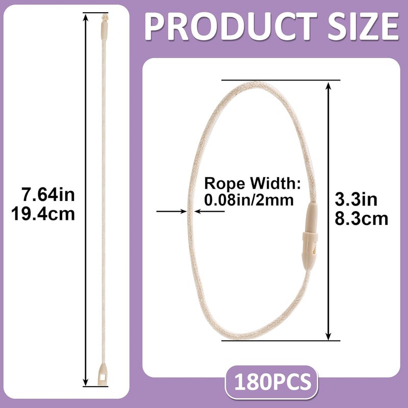 DCCLISENCE 180 Pcs 7.64 Inch Beige Hang Tag String, String for Tags, Price Tags with String, String Tags for Clothing, Price Tags, Shoes, Tags, Luggage Labels, DIY Accessories - Image 2